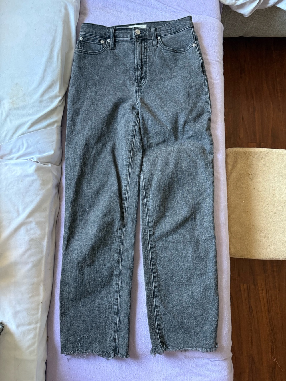 Madewell the perfect vintage Straight Leg Jeans in Faded Black size 26